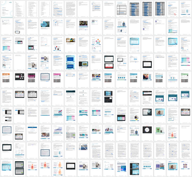 The pages of an eLaHub audit report showing many screenshots and remediation guidance.